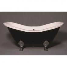 Sign Of The Crab P1159S - The Summit Black And White 6'' Acrylic Double Ended Slipper Tub On Legs With