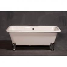 Sign Of The Crab P1172W - The Charles 5'' Cast Iron Rectangular Tub On Deco Style Legs With 7'' Center