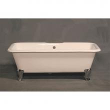 Sign Of The Crab P1174W - The Lewis 5 1/2'' Cast Iron Rectangular Tub On Deco Style Legs With 7''