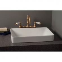 Sign Of The Crab P1181 - Fireclay Rectangular Semi Drop-In Lavatory Sink, Gloss White, 20'' X 14'' X
