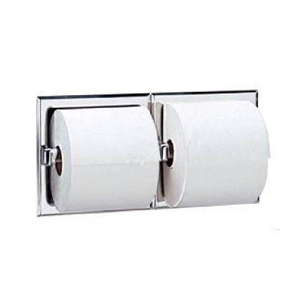 Toilet Tissue Dispenser, 2 Rolls, Mounting Clamp, Satin Finish