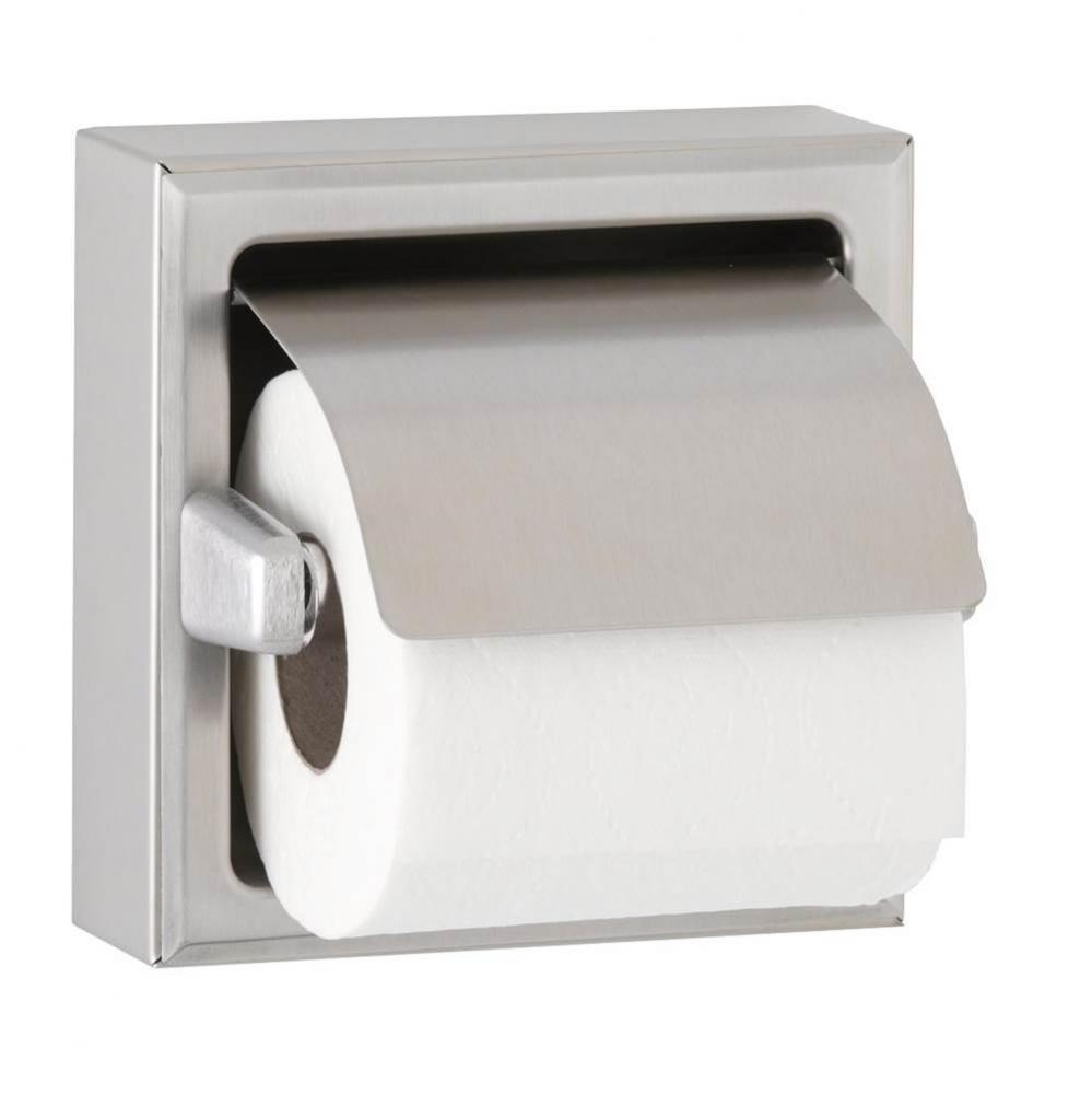 Surface-Mounted Toilet Tissue Dispenser with Hood, Satin Finish