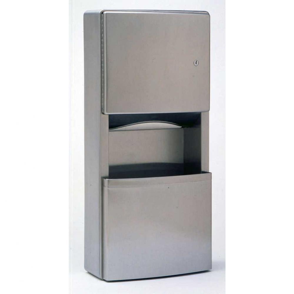 Paper Towel Dispenser/Waste Receptacle With Towelmate And Linermate