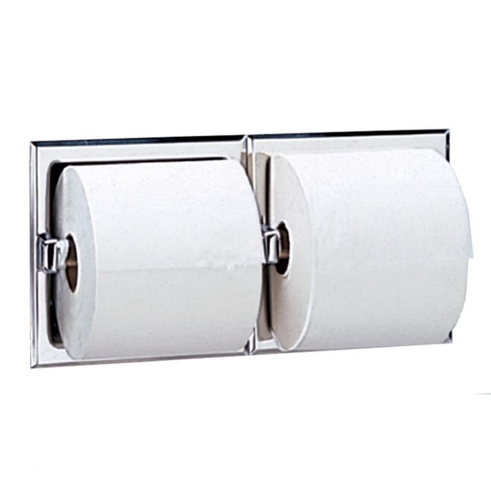 Toilet Tissue Dispenser, 2 Rolls, Mounting Clamp, Bright Finish