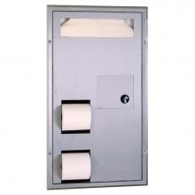 Bobrick 3571 - Seat-Cover Dispenser, Sanitary Napkin Disposal And Toilet Tissue Dispenser