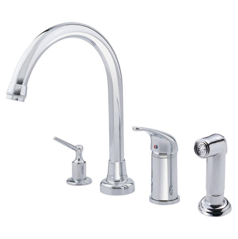 Melrose 1H High-Rise Kitchen Faucet w/ Soap Dispenser and Spray 1.75gpm