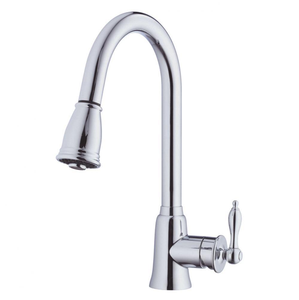 Prince 1H Pull-Down Kitchen Faucet w/ SnapBack Retraction Deck Plate Sold Separately 1.75 gpm