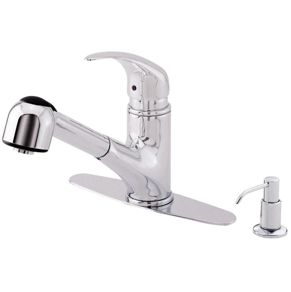 Melrose 1H Pull-Out Kitchen Faucet w/ Soap Dispenser 1.75gpm