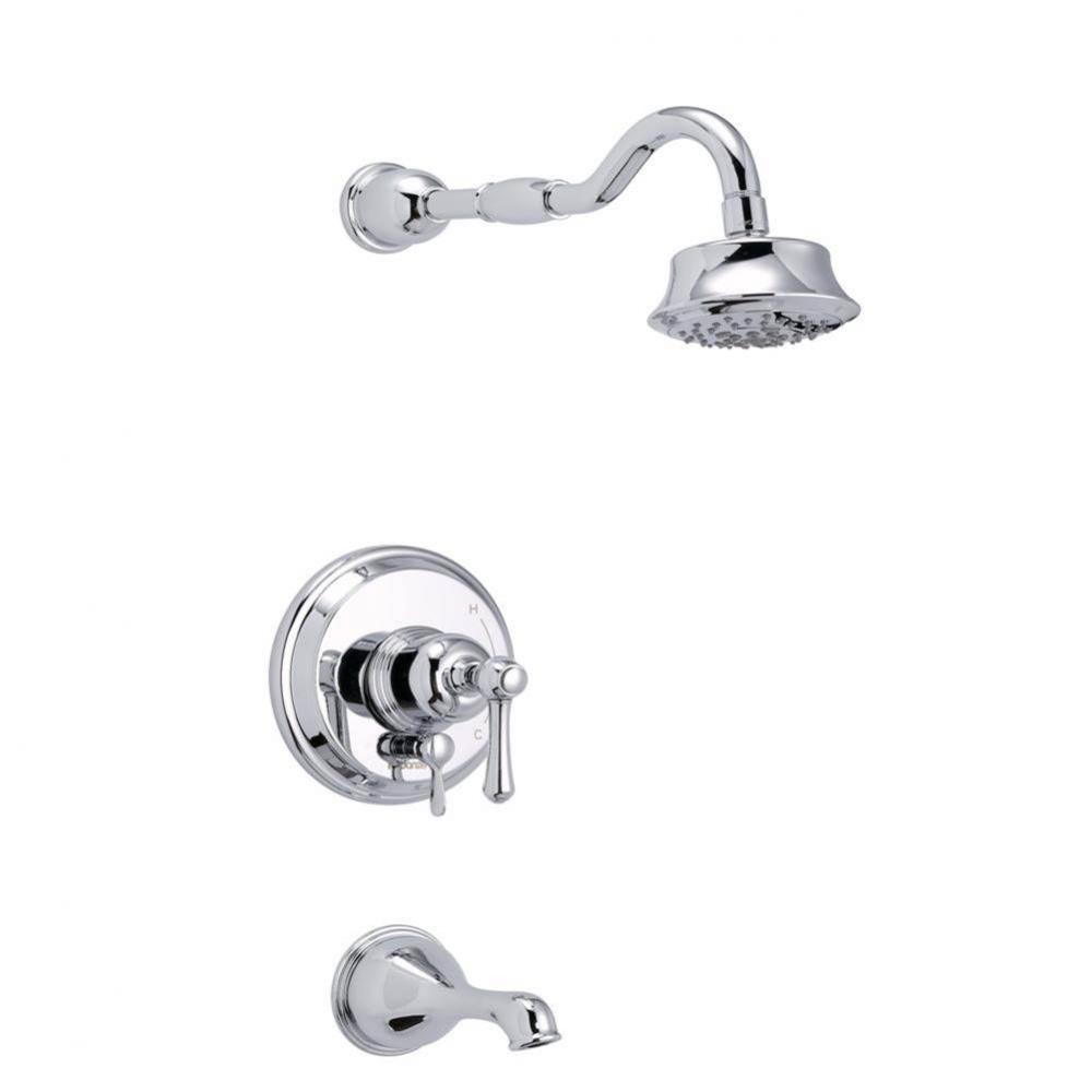 Opulence 1H Tub and Shower Trim Kit and Treysta Cartridge w/ Diverter On Valve and 5 Function
