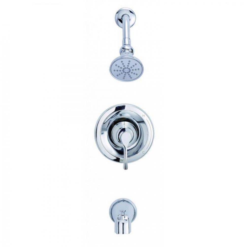 Antioch 1H Tub and Shower Trim Kit w/ Diverted On Spout and Treysta Cartridge 1.75gpm Tumbled