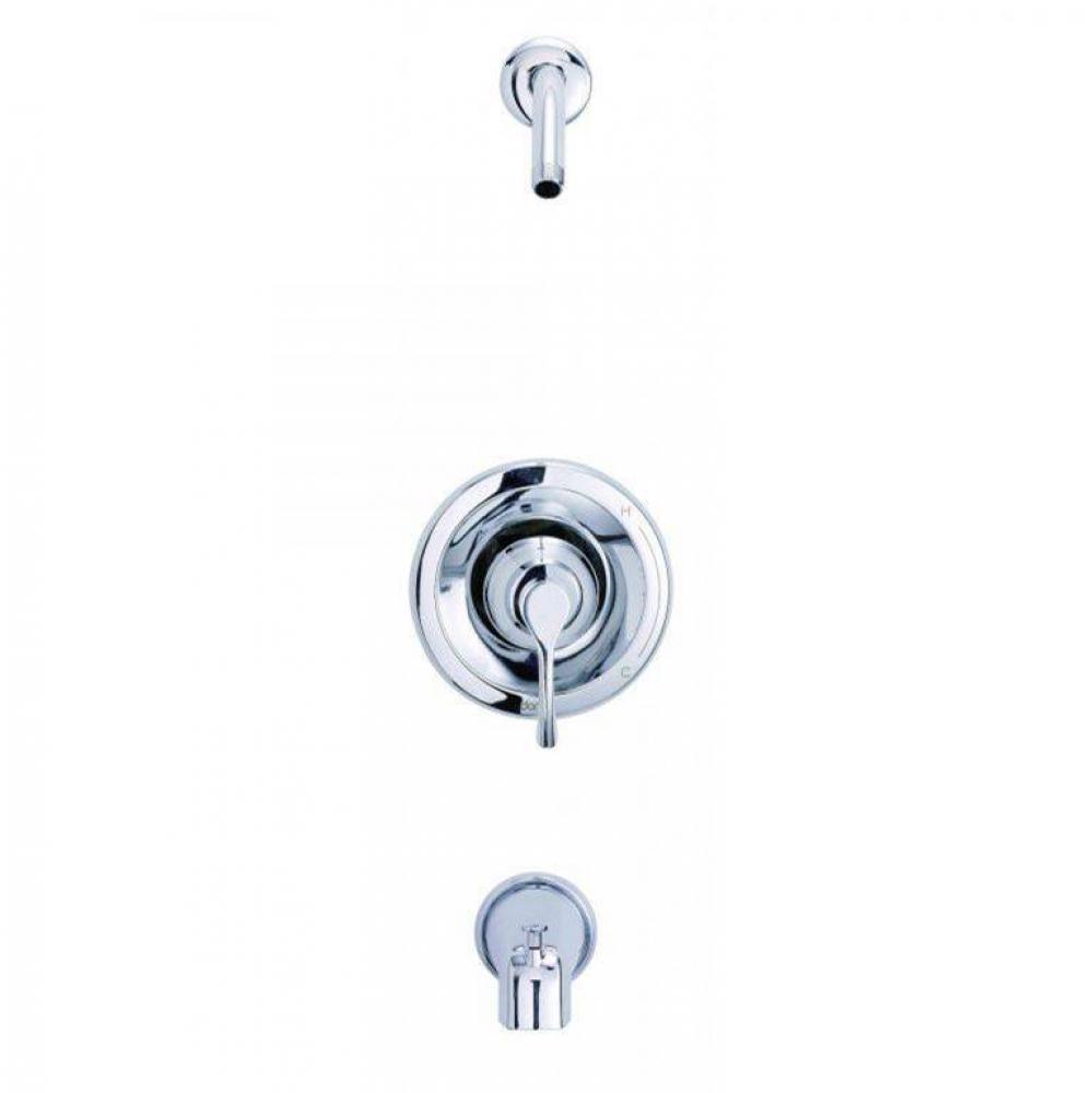 Antioch 1H Tub and Shower Trim Kit and Treysta Cartridge w/ Diverted On Spout Less Showerhead