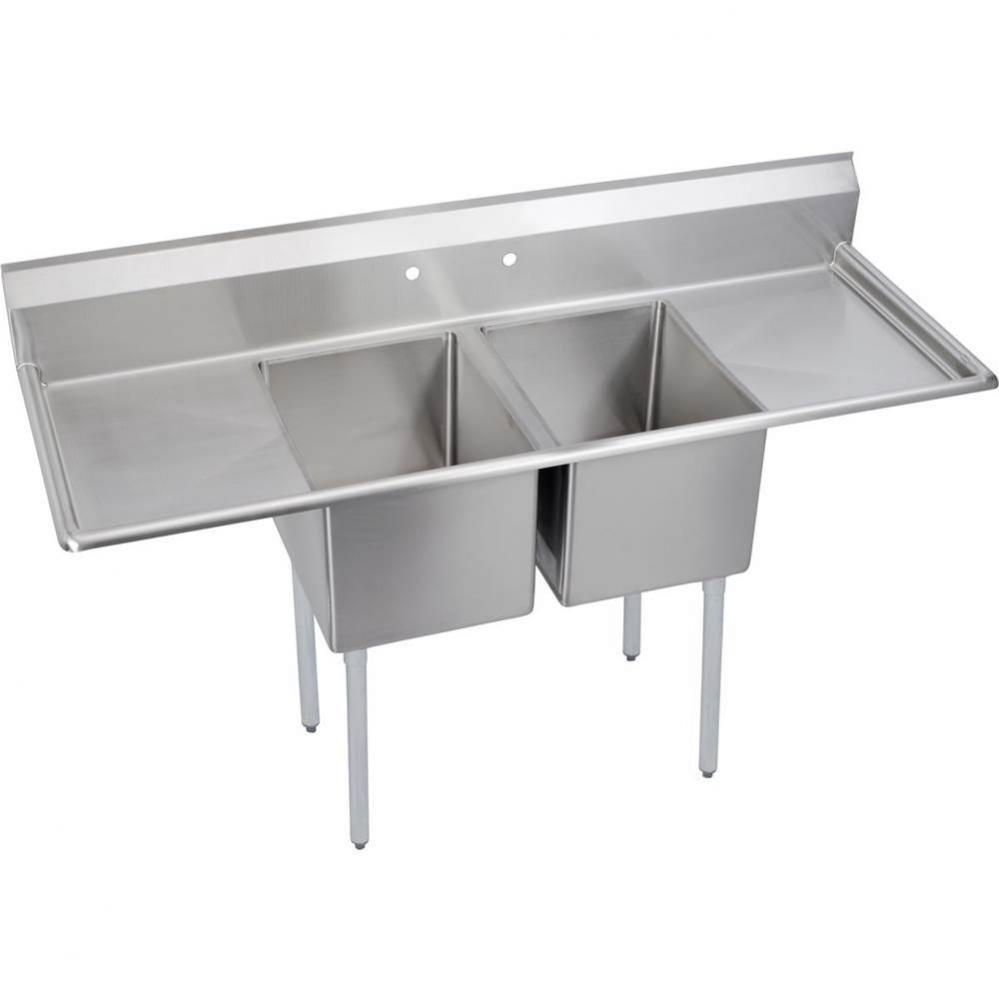 Dependabilt Stainless Steel 86'' x 23-13/16'' x 44-3/4'' 16 Gauge Tw