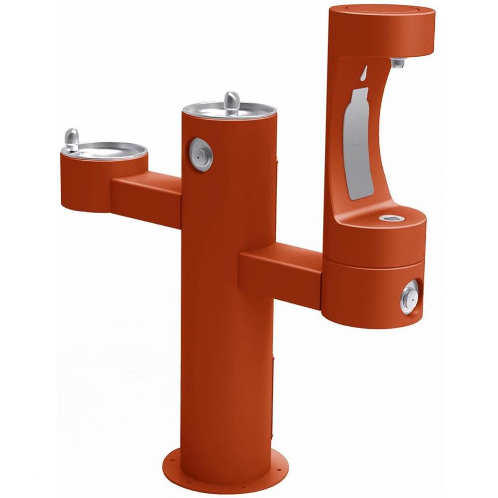 Halsey Taylor Endura II Outdoor HydroBoost Bottle Filling Station, Tri-Lev Pedestal Non-Filtered N