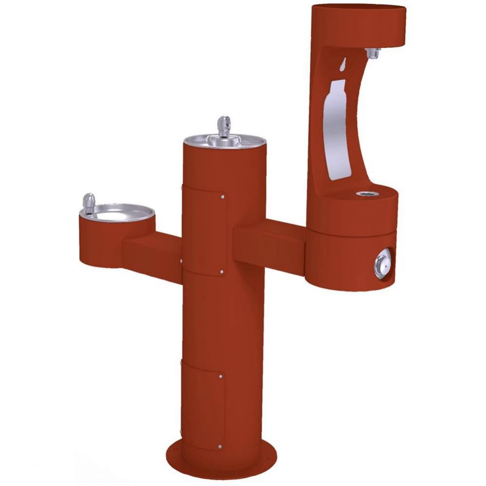 Halsey Taylor Endura II Outdoor HydroBoost Bottle Filling Station, Tri-Lev Pedestal Non-Filtered N