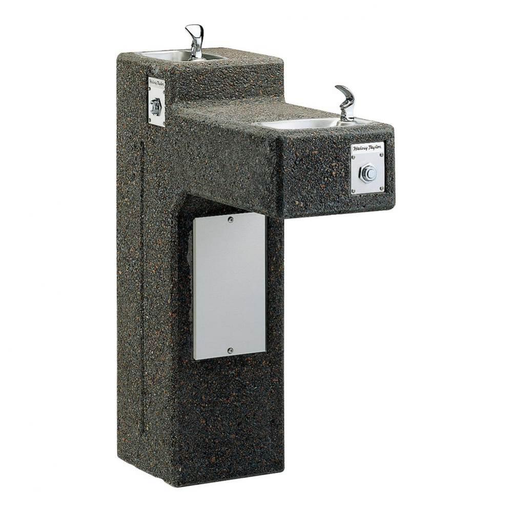 Halsey Taylor Outdoor Sierra Stone Bi-Level Pedestal Fountain, Non-Filtered Non-Refrigerated