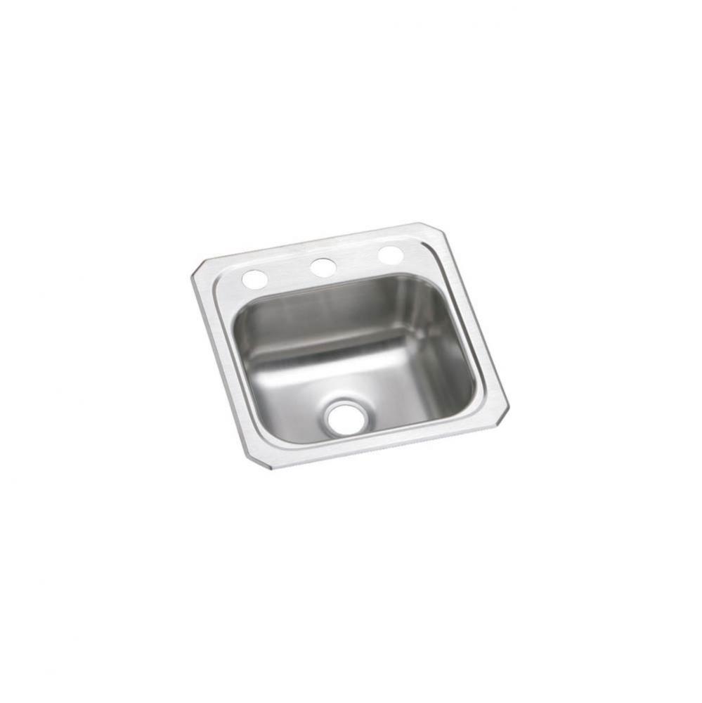 Celebrity Stainless Steel 15'' x 15'' x 6-1/8'', 3-Hole Single Bowl