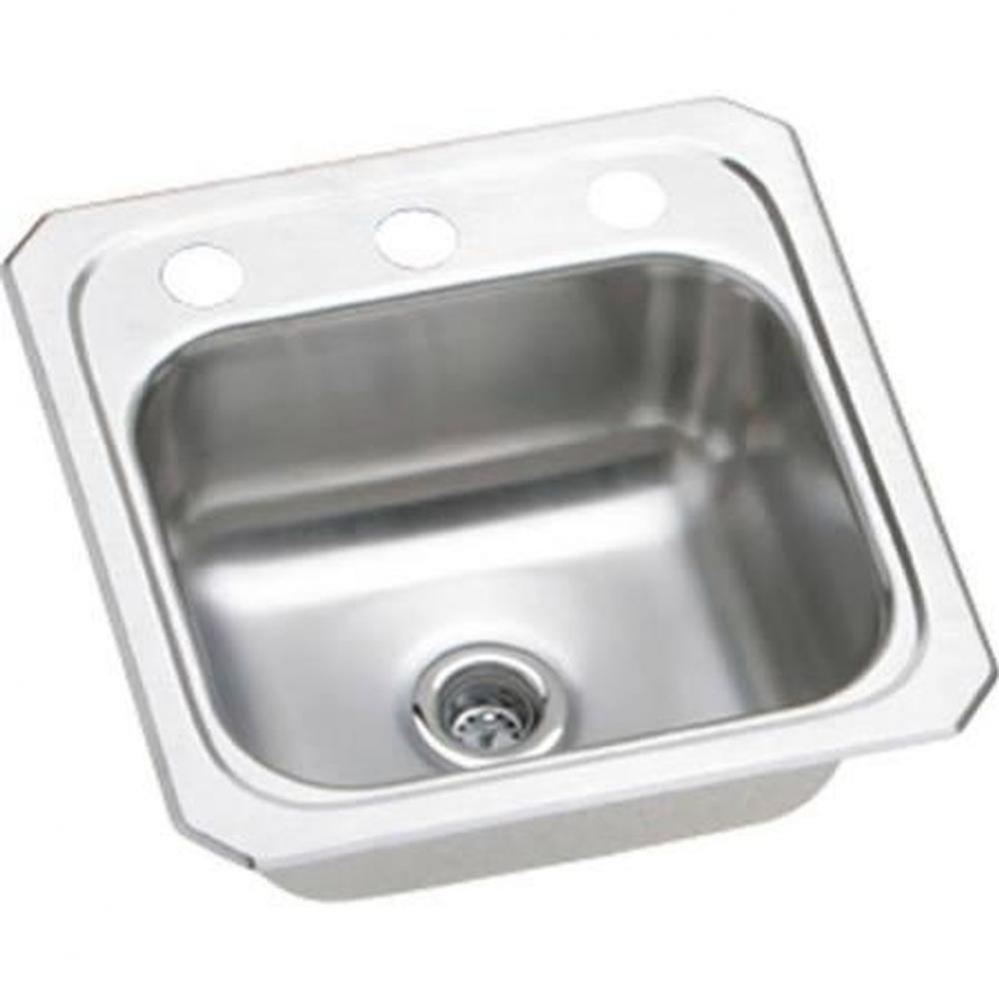 20 Gauge 15'' X 15'' X 6.125'' Single Bowl Sink