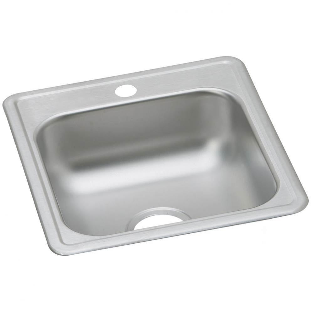 Dayton Stainless Steel 17'' x 19'' x 6-1/8'', 1-Hole Single Bowl Dro