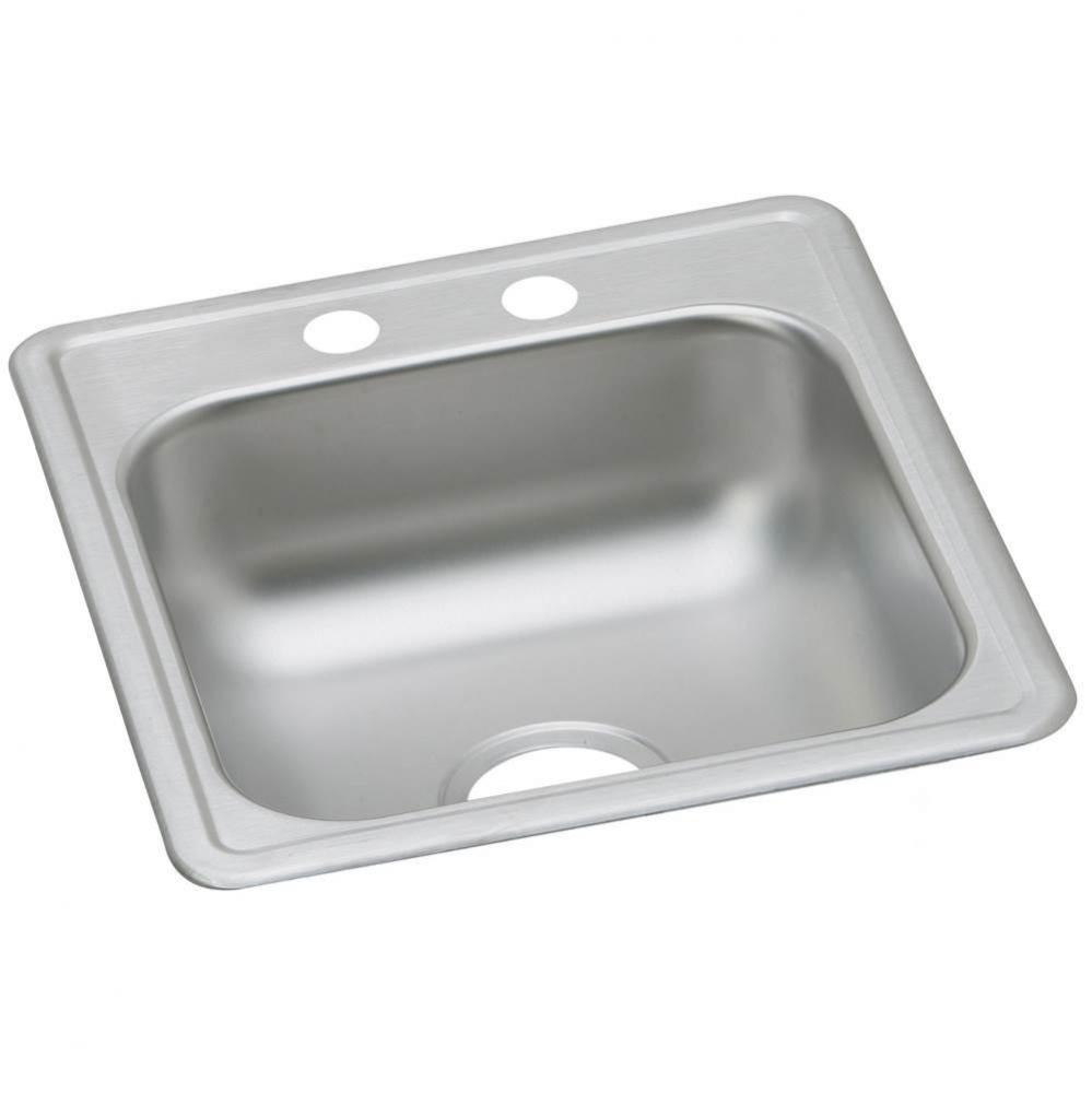 Dayton Stainless Steel 17'' x 19'' x 6-1/8'', 2-Hole Single Bowl Dro