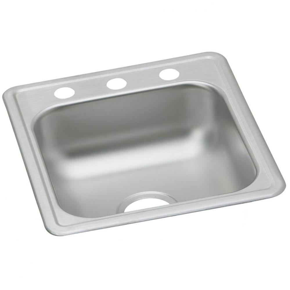 Dayton Stainless Steel 17'' x 19'' x 6-1/8'', 3-Hole Single Bowl Dro