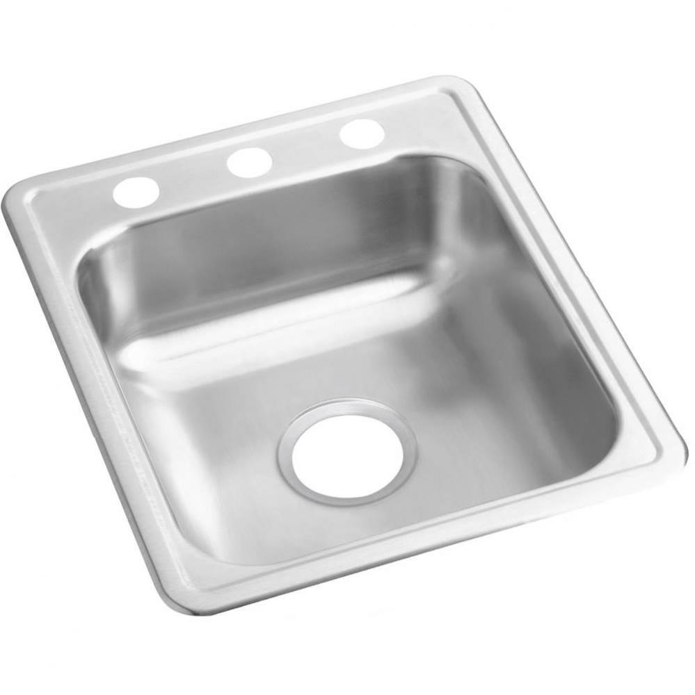 Dayton Stainless Steel 17'' x 21-1/4'' x 6-1/2'', 1-Hole Single Bowl