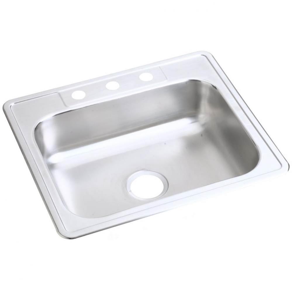 Dayton Stainless Steel 25'' x 21-1/4'' x 6-9/16'', Single Bowl Drop-