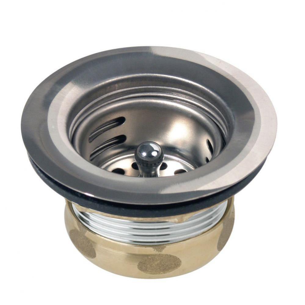 Dayton 2'' Stainless Steel Drain with Removable Basket Strainer and Rubber Stopper