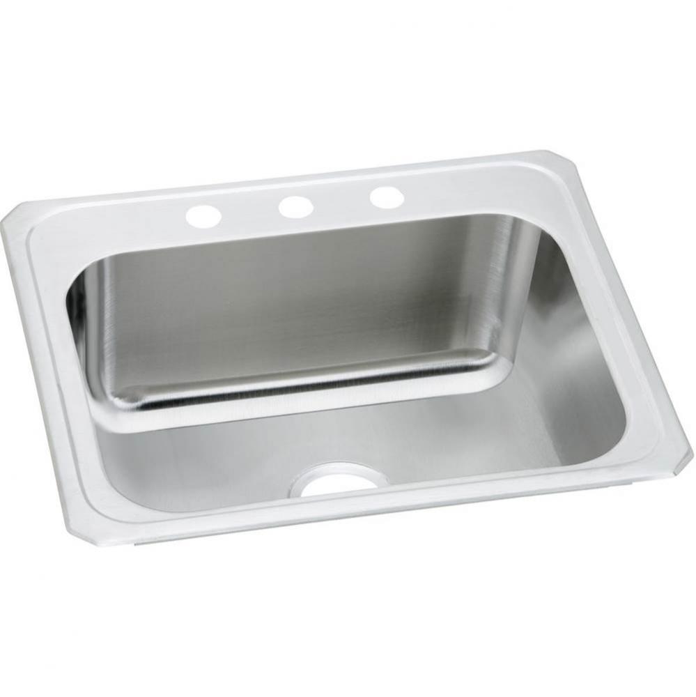 Pursuit Stainless Steel 25'' x 22'' x 10-1/4'', MR2-Hole Single Bowl