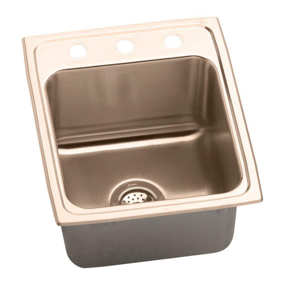 CuVerro Antimicrobial Copper 17'' x 22'' x 10-1/8'', Single Bowl Dro