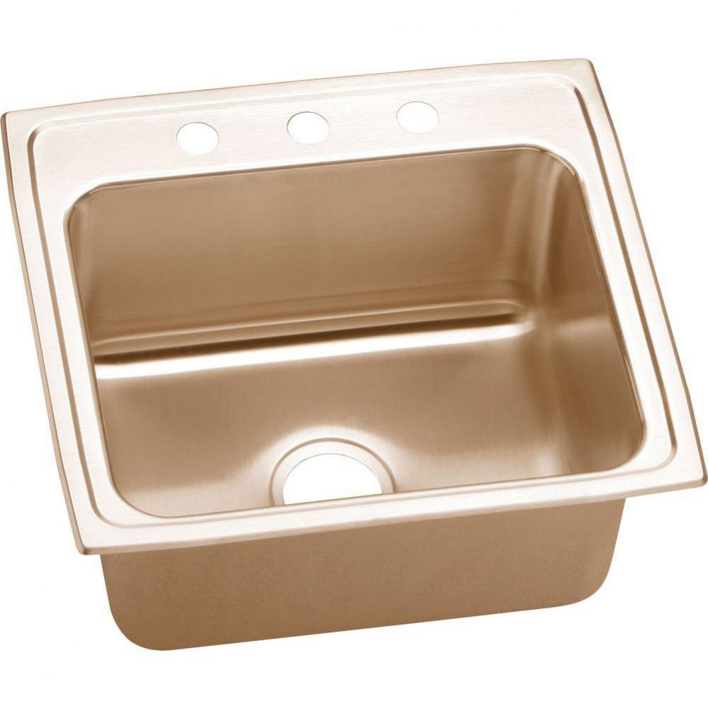 CuVerro Antimicrobial Copper 22'' x 19-1/2'' x 10-1/8'', 4-Hole Sing