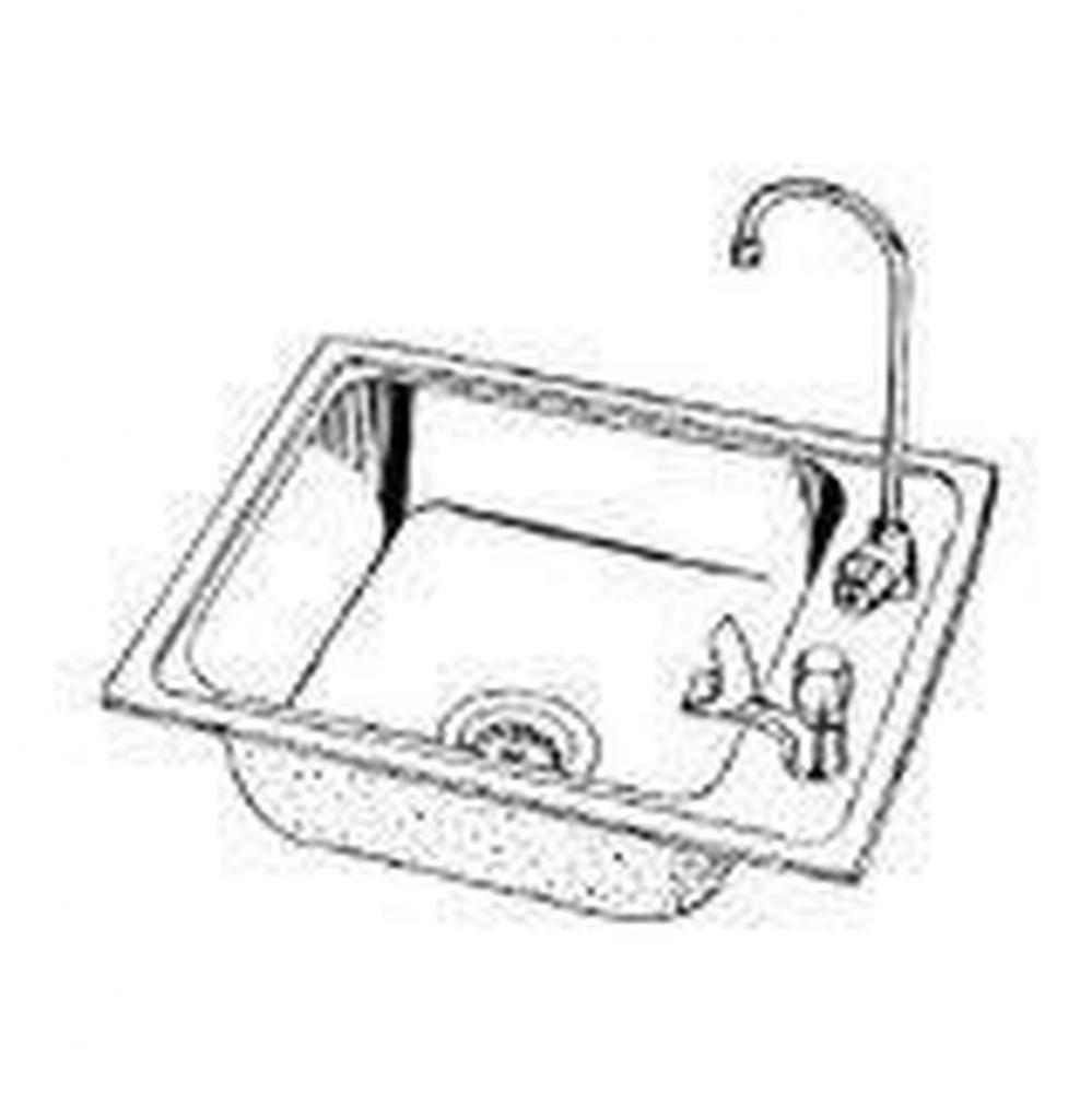 18 Gauge 22'' X 17'' X 6'' Single Bowl Sink