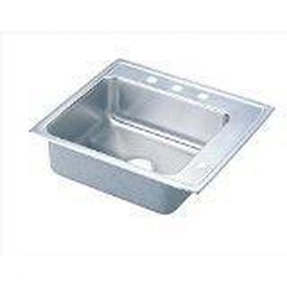 18 Gauge Stainless Steel 25'' x 22'' x 5.5'' Single Bowl Drop-in Sin