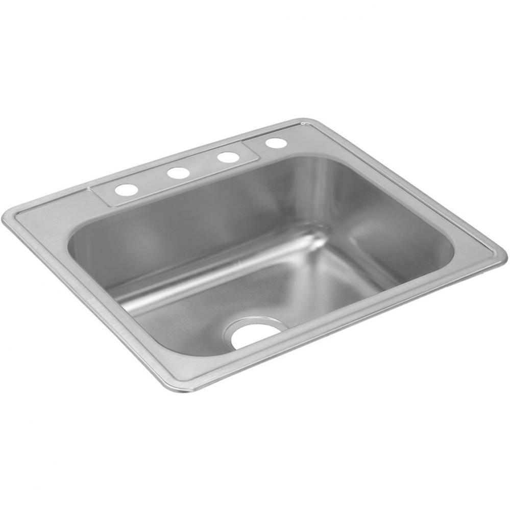 Dayton Stainless Steel 25'' x 22'' x 8-3/16'', 5-Hole Single Bowl Dr