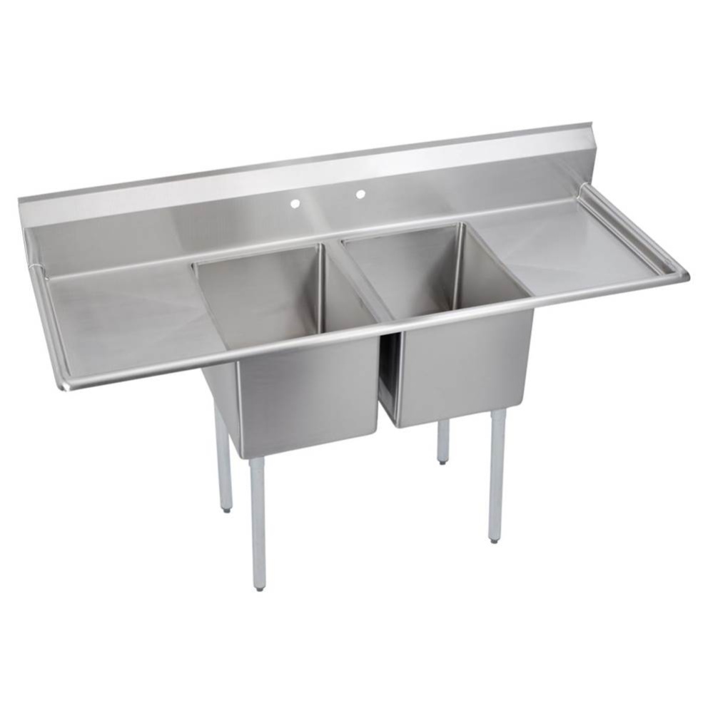 Dependabilt Stainless Steel 70'' x 25-13/16'' x 43-3/4'' 18 Ga. Two