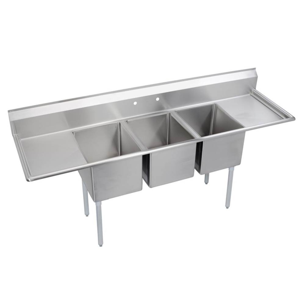 Dependabilt Stainless Steel 88'' x 25-13/16'' x 43-3/4'' 18 Ga. Thre