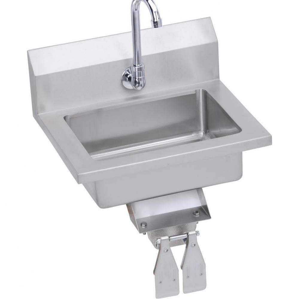 Stainless Steel 18'' x 14-1/2'' x 11'' 18 Gauge Hand Sink with Knee