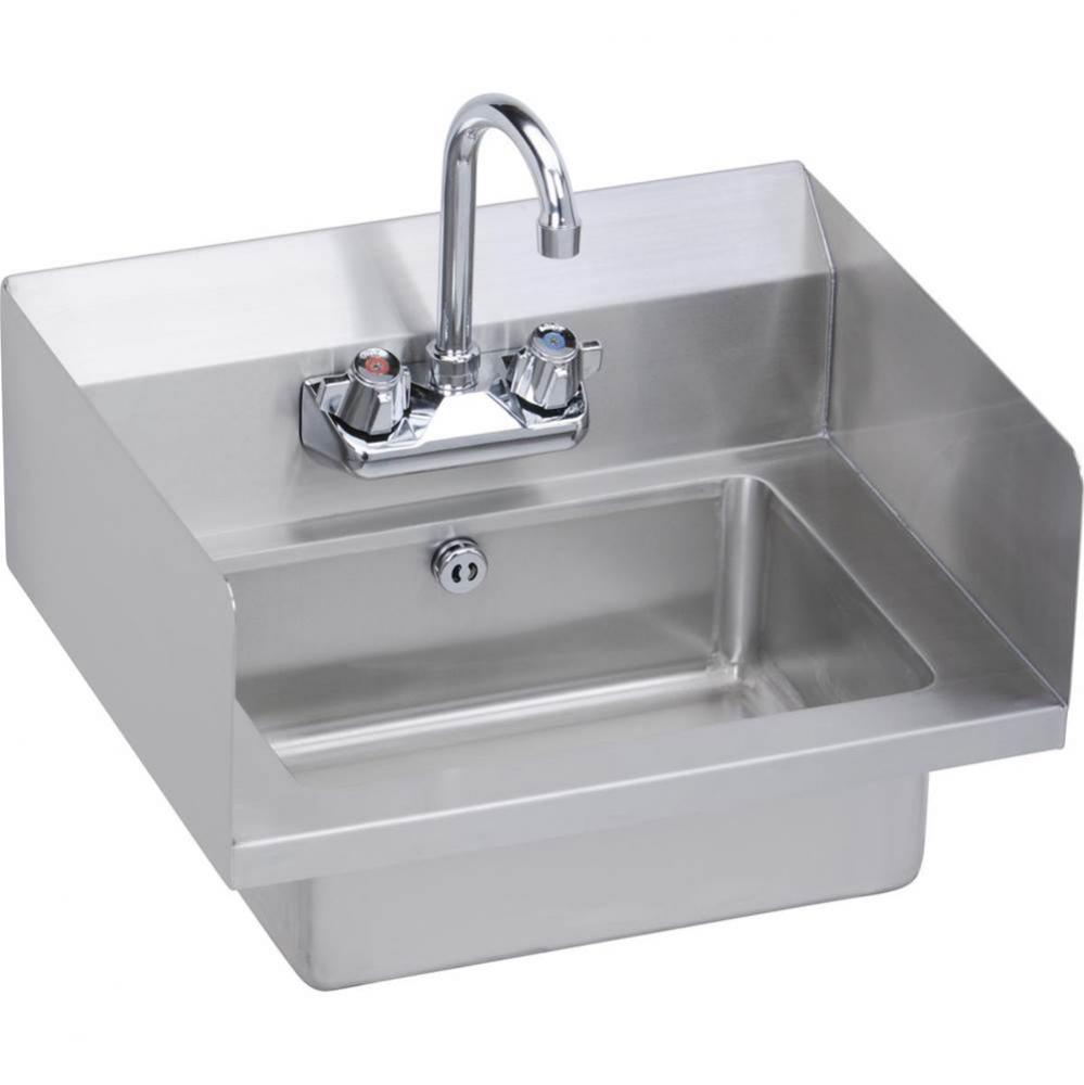 Stainless Steel 18'' x 14-1/2'' x 11'' 18 Gauge Hand Sink with Side