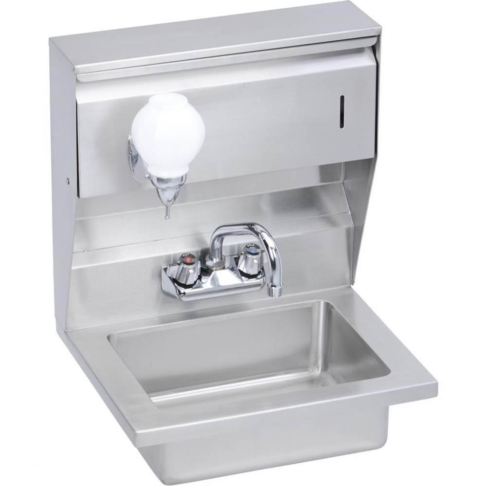 Stainless Steel 18'' x 14-1/2'' x 23'' 18 Gauge Hand Sink with Soap