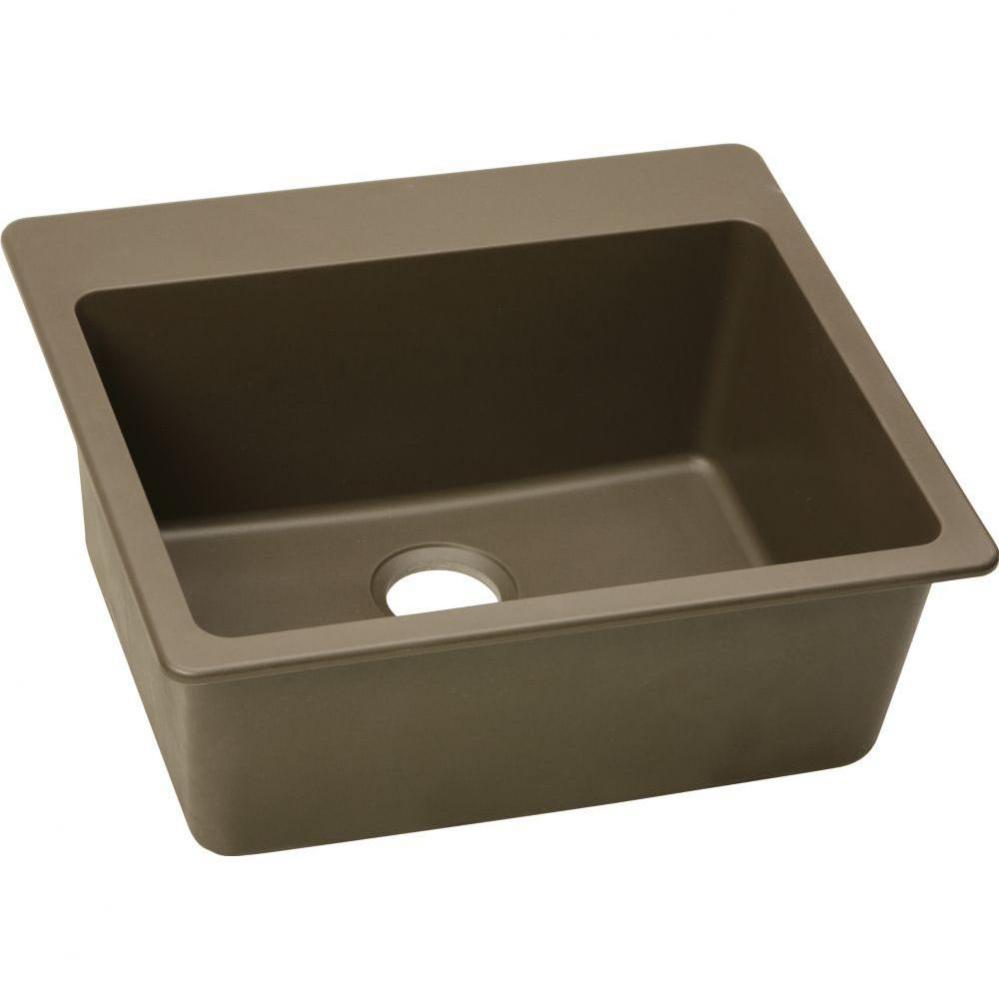 Quartz Classic 25'' x 22'' x 9-1/2'' Single Bowl Drop-in Sink, Mocha
