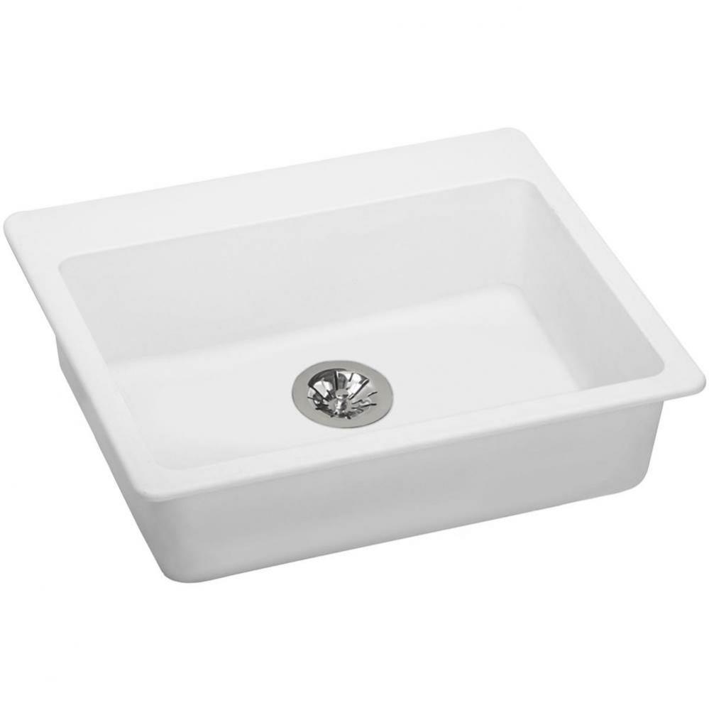 Quartz Classic 25'' x 22'' x 5-1/2'', Single Bowl Drop-in ADA Sink w