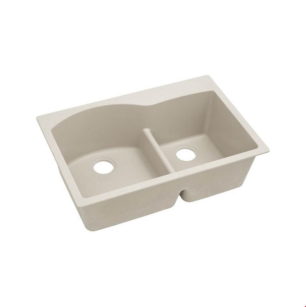 Quartz Classic 33'' x 22'' x 10'', Offset 60/40 Double Bowl Drop-in