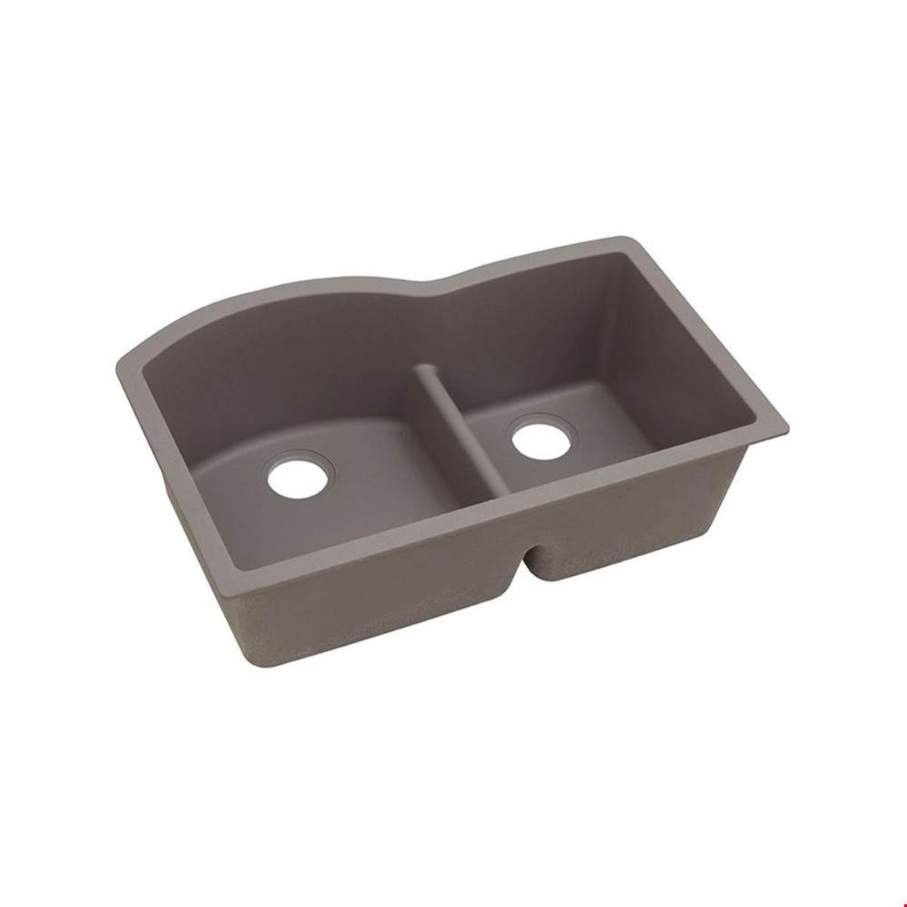 Quartz Classic 33'' x 22'' x 10'', Offset 60/40 Double Bowl Undermou