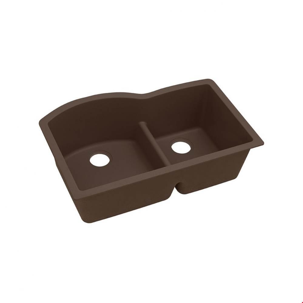 Quartz Classic 33'' x 22'' x 10'' Double Bowl Undermount Sink with A