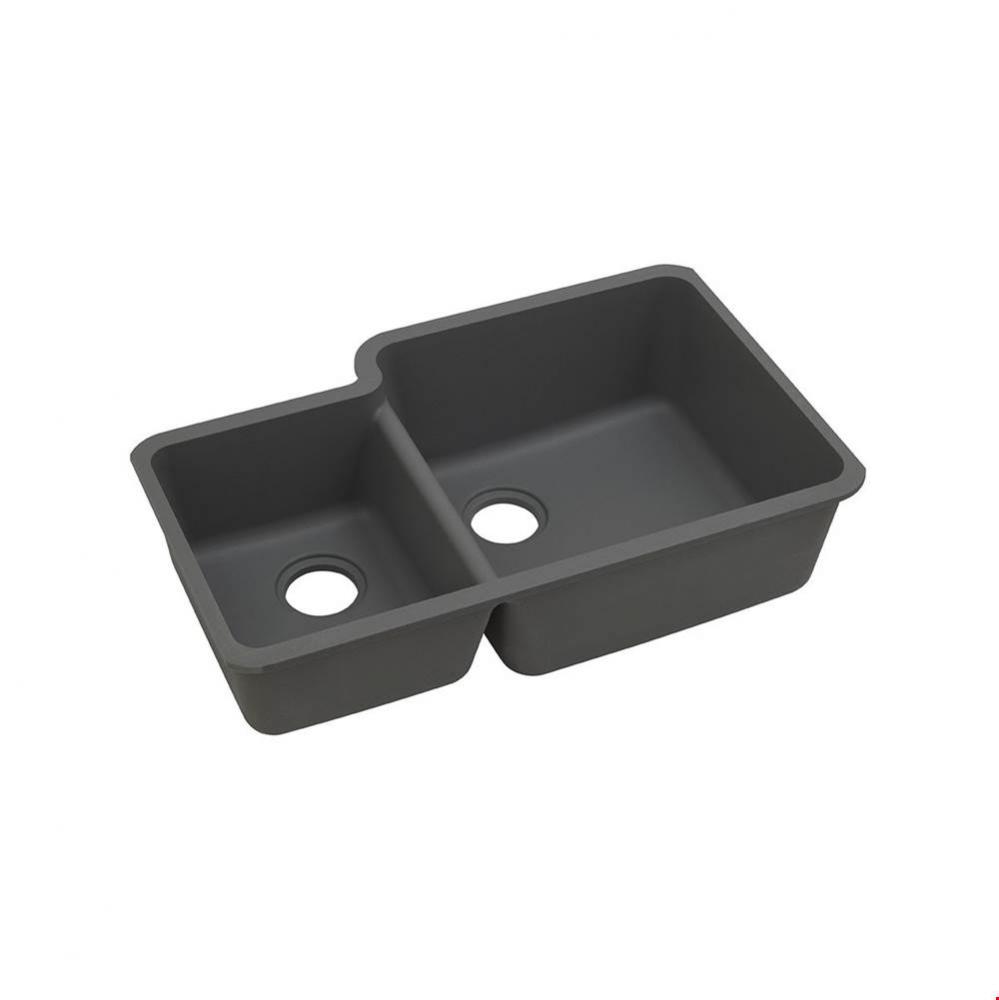 Quartz Classic 33'' x 20-11/16'' x 9'', Offset 40/60 Double Bowl Und