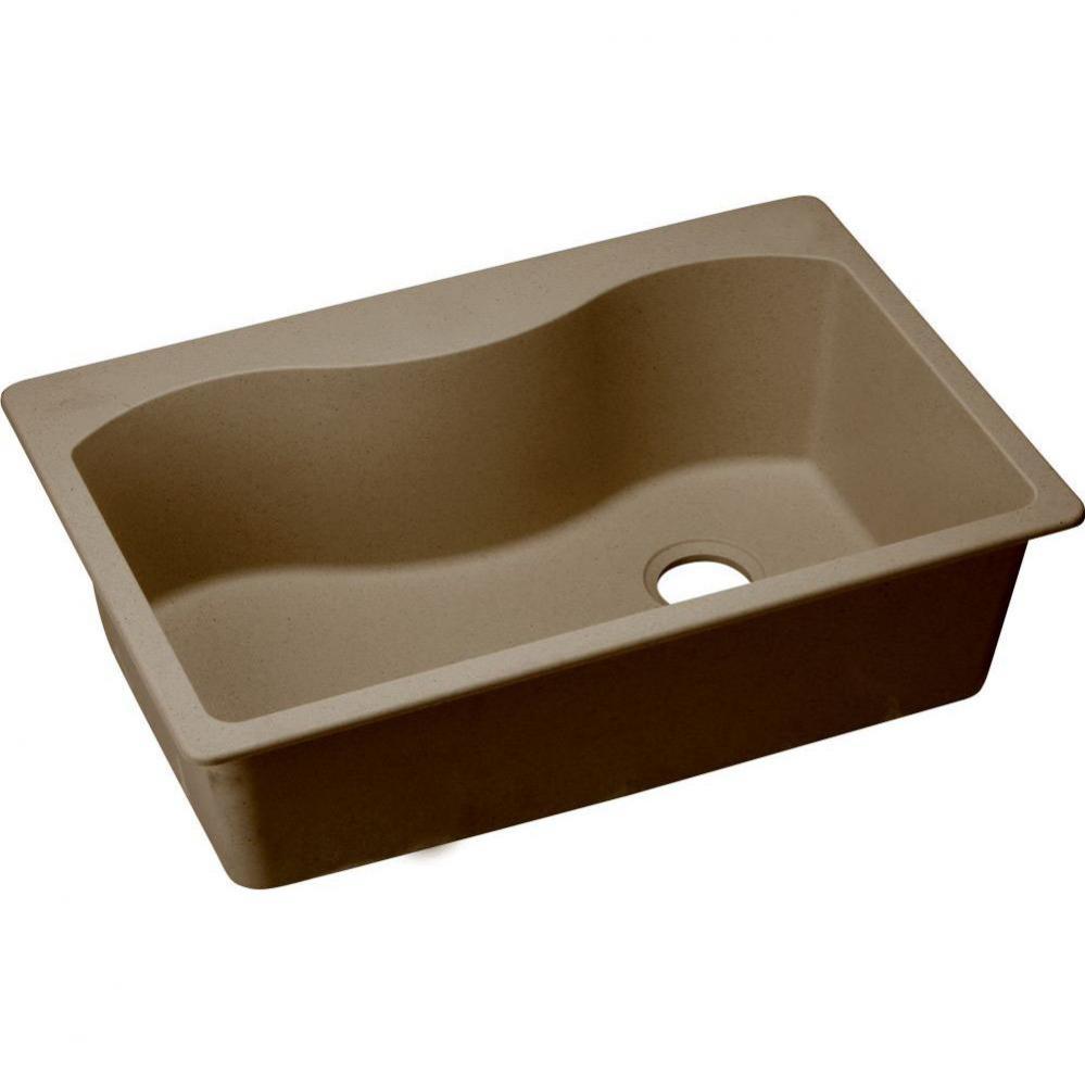 Quartz Classic 33'' x 22'' x 9-1/2'', Single Bowl Drop-in Sink, Moch