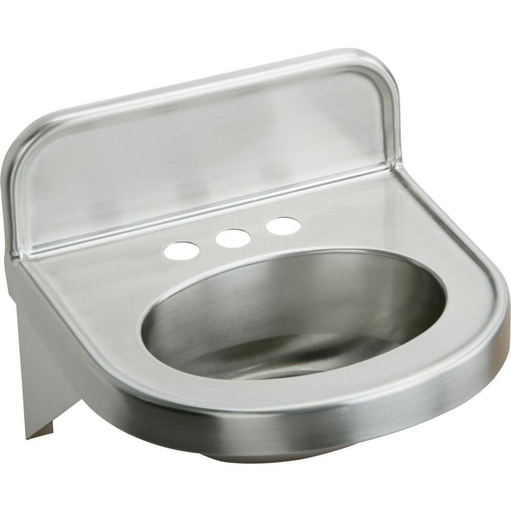 Stainless Steel 18'' x 17-1/16'' x 5-9/16'', Wall Hung Lavatory Sink