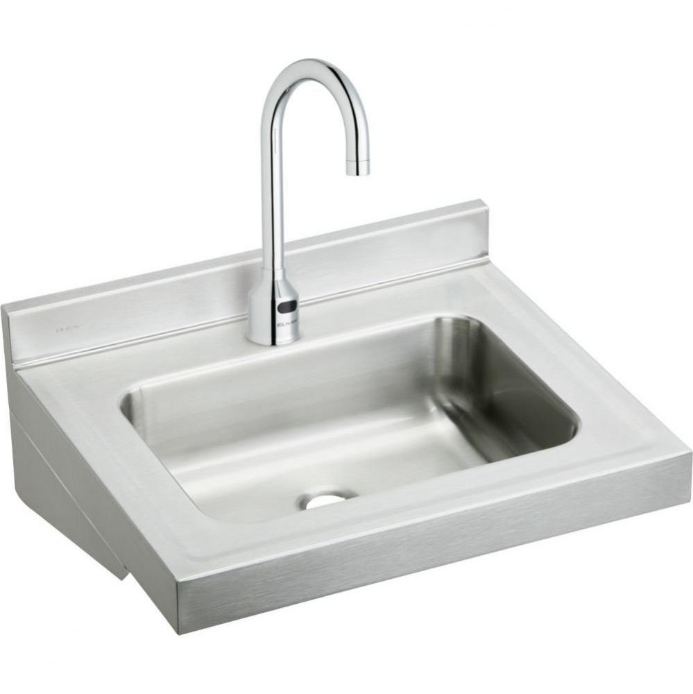 Stainless Steel 22'' x 19'' x 5-1/2'', Wall Hung Lavatory Sink Kit