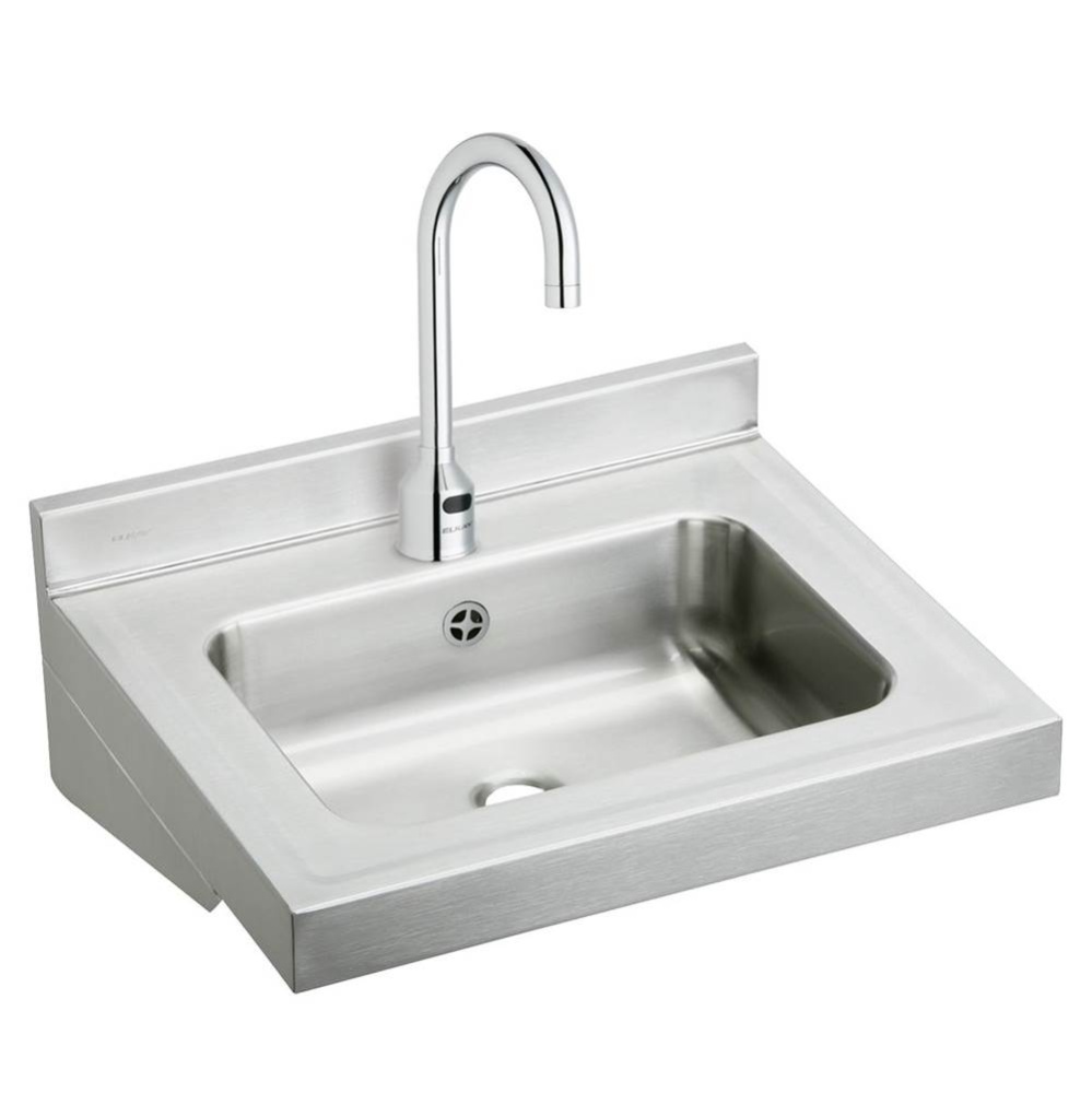Stainless Steel 22'' x 19'' x 5-1/2'' Wall Hung Lavatory Sink Kit w/
