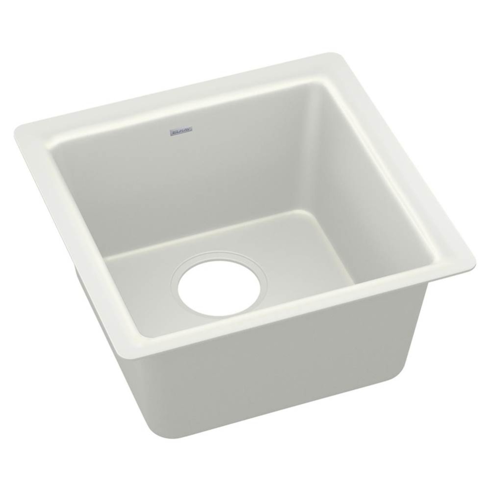 Quartz Luxe 15-3/4'' x 15-3/4'' x 7-11/16'' Single Bowl Dual Mount B