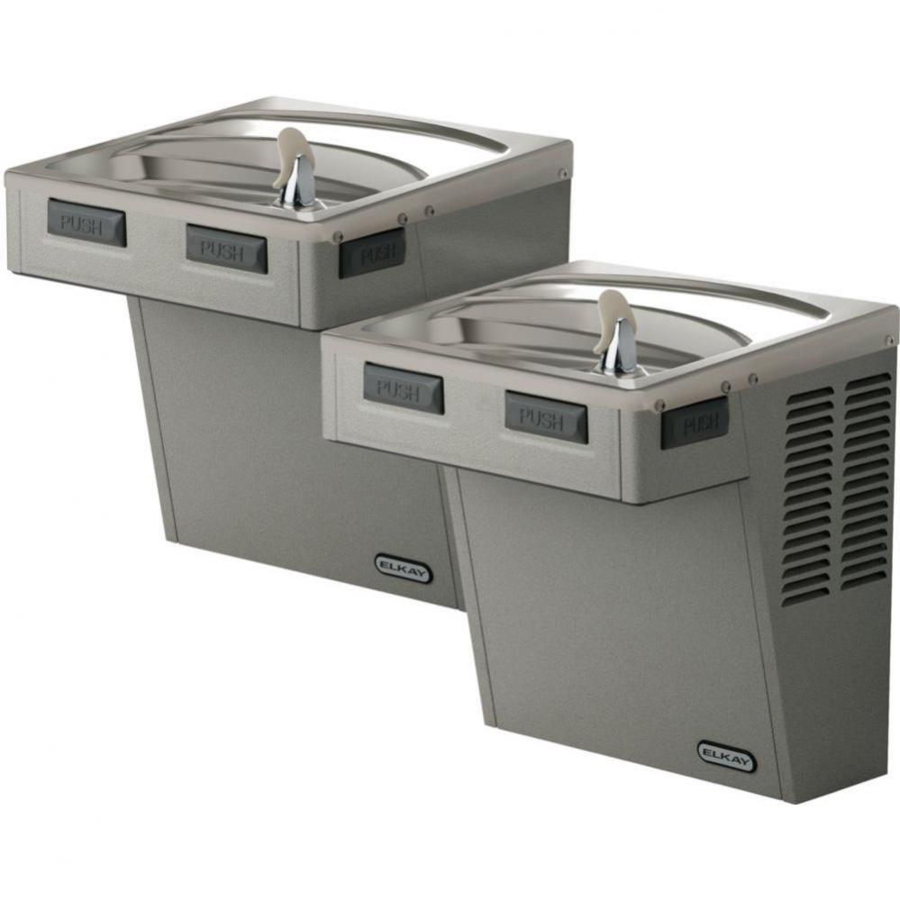 Wall Mount Bi-Level ADA Cooler, Non-Filtered Refrigerated Light Gray Granite